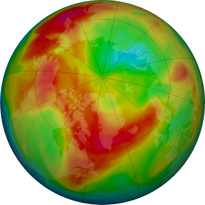 Arctic ozone map for 03 February 2024